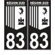 83 Var ville sticker autocollant plaque immatriculation auto