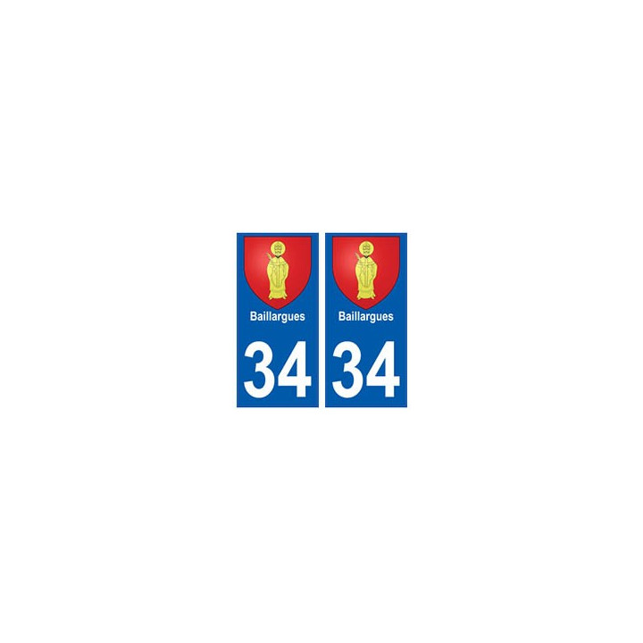 34 Baillargues blason autocollant plaque immatriculation ville