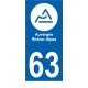 63 Auvergne Rhône-Alpes sticker autocollant plaque immatriculation moto