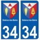 34 Balaruc-les-Bains blason autocollant plaque immatriculation ville