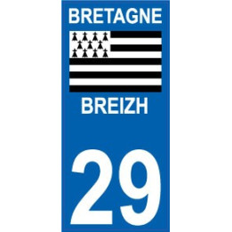 29 Bretagne Breizh sticker autocollant plaque immatriculation moto
