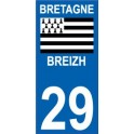 29 Bretagne Breizh sticker autocollant plaque immatriculation moto