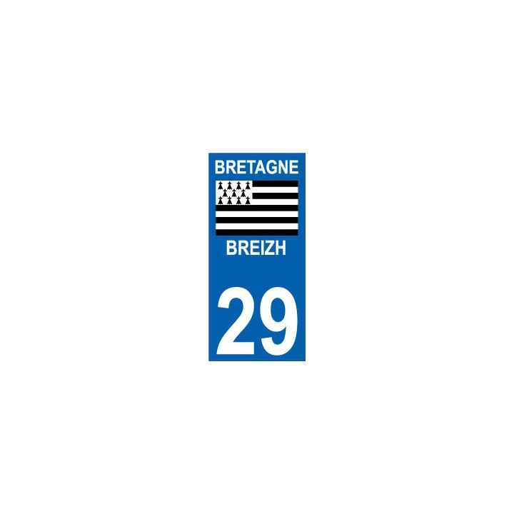 29 Bretagne Breizh sticker autocollant plaque immatriculation moto