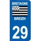 29 Bretagne Breizh sticker autocollant plaque immatriculation moto