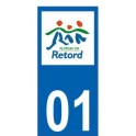 01 Plateau de Retord logo autocollant plaque immatriculation moto ville sticker
