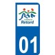 01 Plateau de Retord logo autocollant plaque immatriculation moto ville sticker