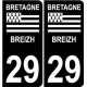29 Breizh Bretagne drapeau sticker autocollant plaque immatriculation auto