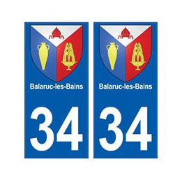 34 Balaruc-les-Bains blason autocollant plaque immatriculation ville