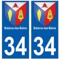 34 Balaruc-les-Bains blason autocollant plaque immatriculation ville
