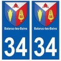 34 Balaruc-les-Bains blason autocollant plaque immatriculation ville