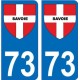 73 croix Savoie blason autocollant plaque