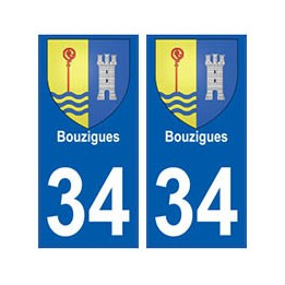 34 Bouzigues blason autocollant plaque immatriculation ville