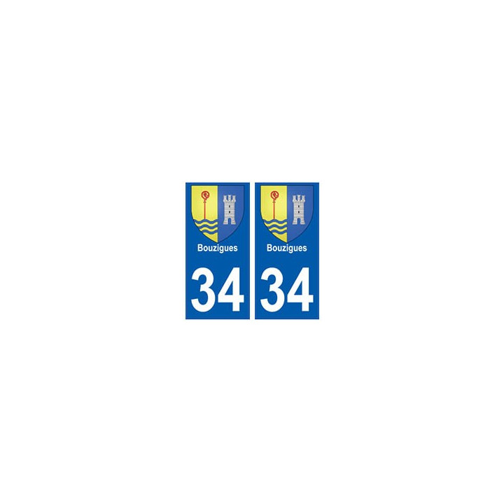 34 Bouzigues blason autocollant plaque immatriculation ville