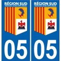 05 Hautes Alpes Région SUD logo sticker autocollant plaque immatriculation auto