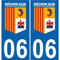 06 Alpes Maritimes Région SUD logo sticker autocollant plaque immatriculation auto
