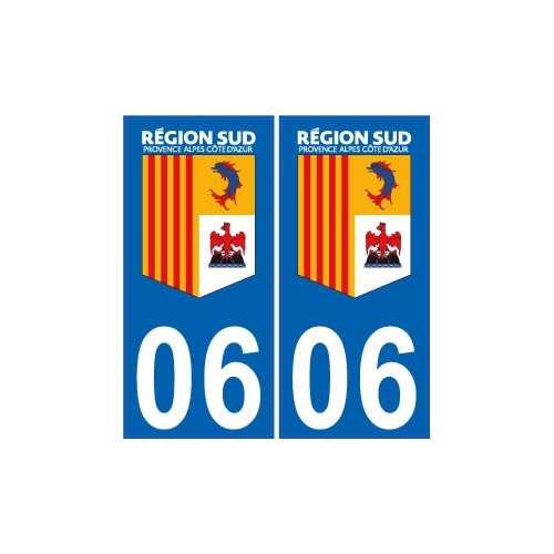 06 Alpes Maritimes Région SUD logo sticker autocollant plaque immatriculation auto