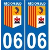 06 Alpes Maritimes Région SUD logo sticker autocollant plaque immatriculation auto