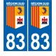 83 Var Région SUD logo sticker autocollant plaque immatriculation auto