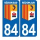 84 Vaucluse Région SUD logo sticker autocollant plaque immatriculation auto