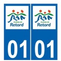 01 Plateau de Retord logo autocollant plaque immatriculation auto ville sticker