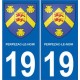 19 Perpezac-le-Noir logo autocollant plaque immatriculation auto ville sticker