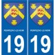 19 Perpezac-le-Noir logo autocollant plaque immatriculation auto ville sticker