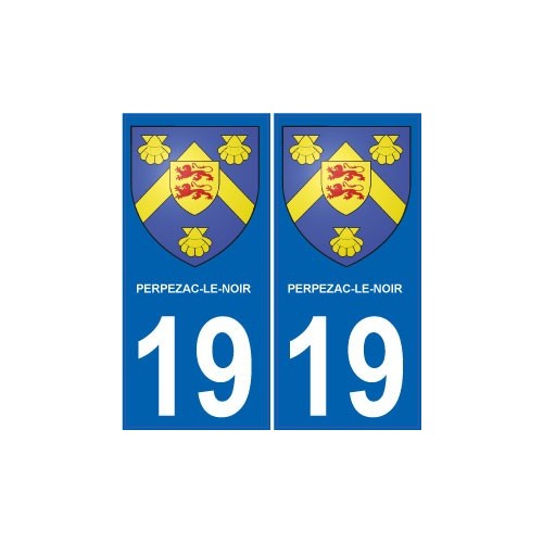 19 Perpezac-le-Noir logo autocollant plaque immatriculation auto ville sticker