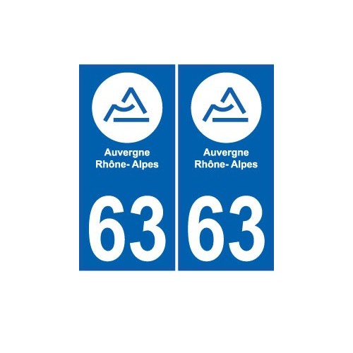 63 Auvergne ville sticker autocollant plaque immatriculation auto
