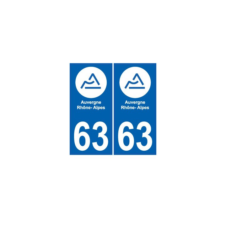 63 Auvergne ville sticker autocollant plaque immatriculation auto
