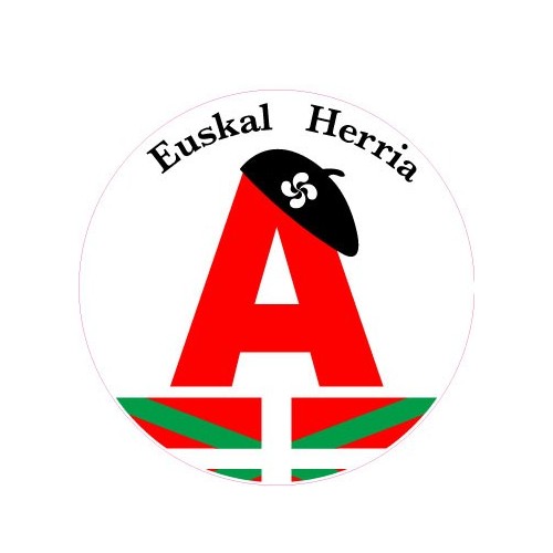 Hat der junge fahrer, lehrling, klebender aufkleber Baskenland