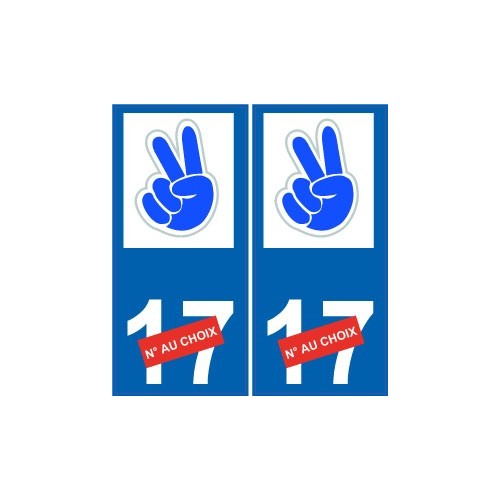 2 doigts V motard autocollant plaque immatriculation auto ville sticker