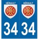 34 Hérault Occitan sticker plate