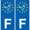 F Europa placa etiqueta engomada de Francia