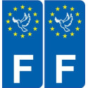 F Europe paix autocollant plaque sticker