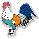 2 x Poulet Poule Coq en vinyle logo 25 autocollant pour ordinateur portable Voyage Bagage Voiture Panneau iPad Fun sticker