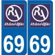69 Rhône autocollant plaque
