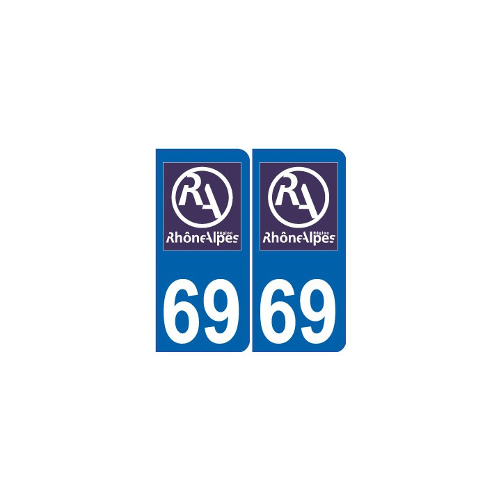 69 Rhône autocollant plaque