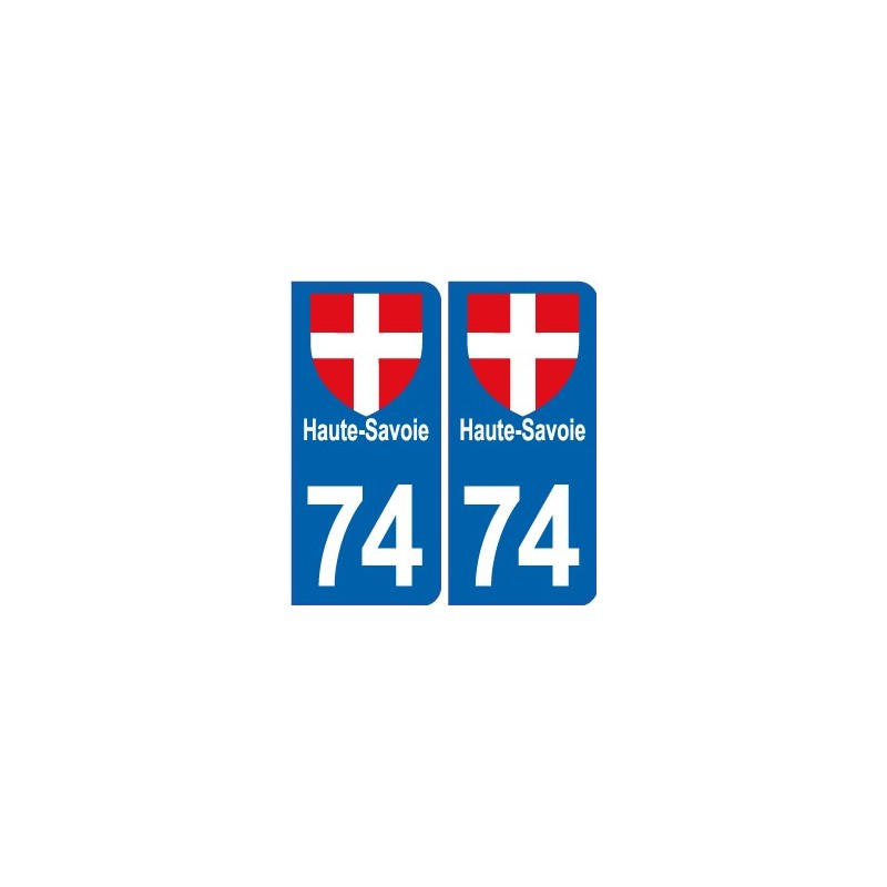 74 HAUTE SAVOIE - Stickers pour plaque d'immatriculation, disponible p
