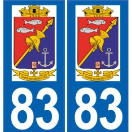 83 Saint Mandrier autocollant plaque immatriculation auto ville sticker