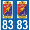 83 Saint Mandrier autocollant plaque immatriculation auto ville sticker
