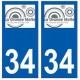 34 La Grande-Motte logo autocollant plaque immatriculation ville