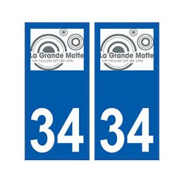 34 La Grande-Motte logo autocollant plaque immatriculation ville