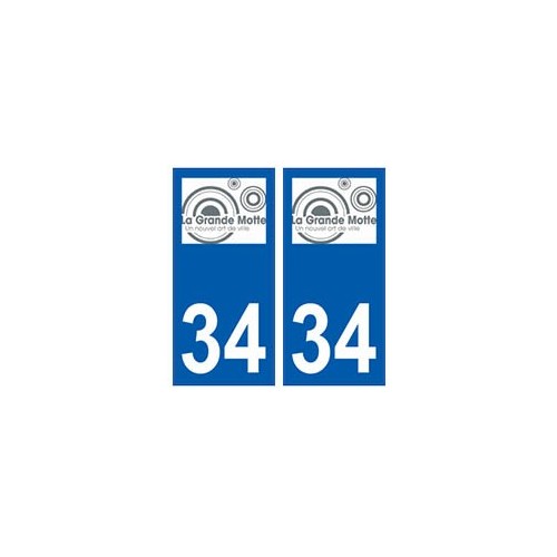 34 La Grande-Motte logo autocollant plaque immatriculation ville