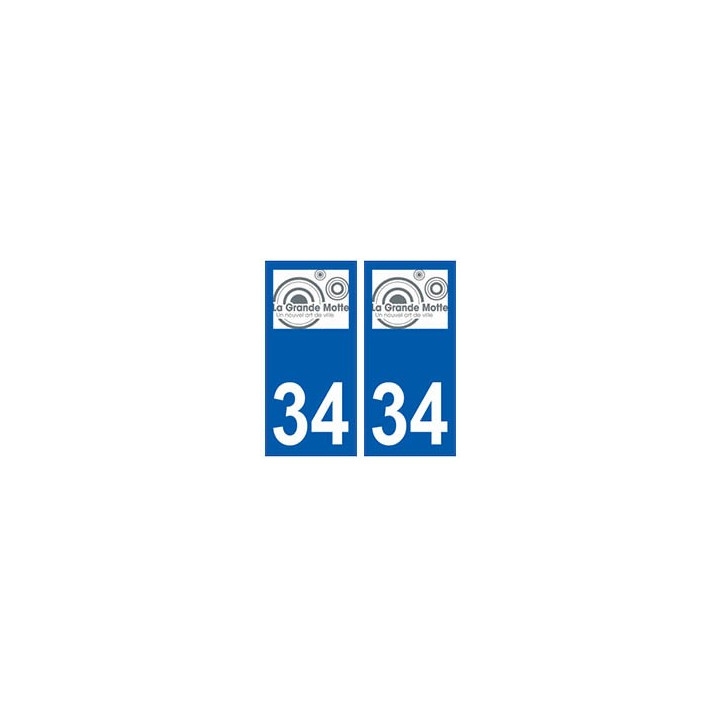 34 La Grande-Motte logo autocollant plaque immatriculation ville