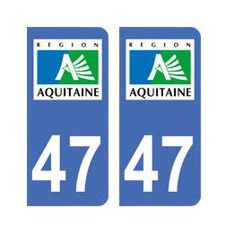 47 Lot et Garonne autocollant plaque