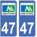 47 Lot et Garonne adesivo piastra