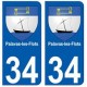 34 Palavas-les-Flots blason autocollant plaque immatriculation ville