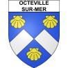 Pegatinas escudo de armas de Octeville-sur-Mer adhesivo de la etiqueta engomada