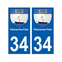 34 Palavas-les-Flots blason autocollant plaque immatriculation ville