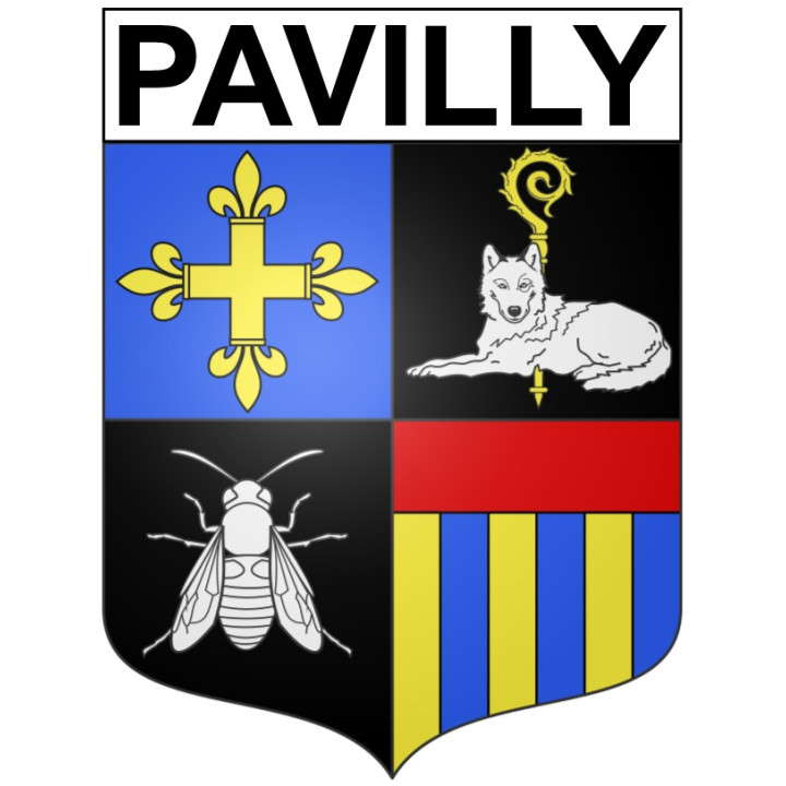 Pegatinas escudo de armas de Pavilly adhesivo de la etiqueta engomada